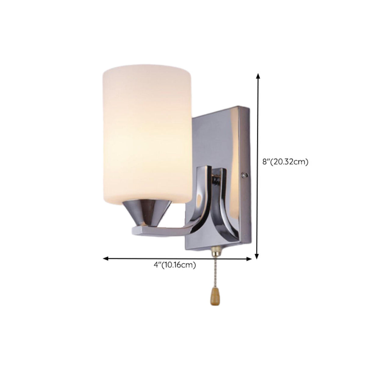 Modern Chrome Frosted Glass Wall Sconce with Switch 