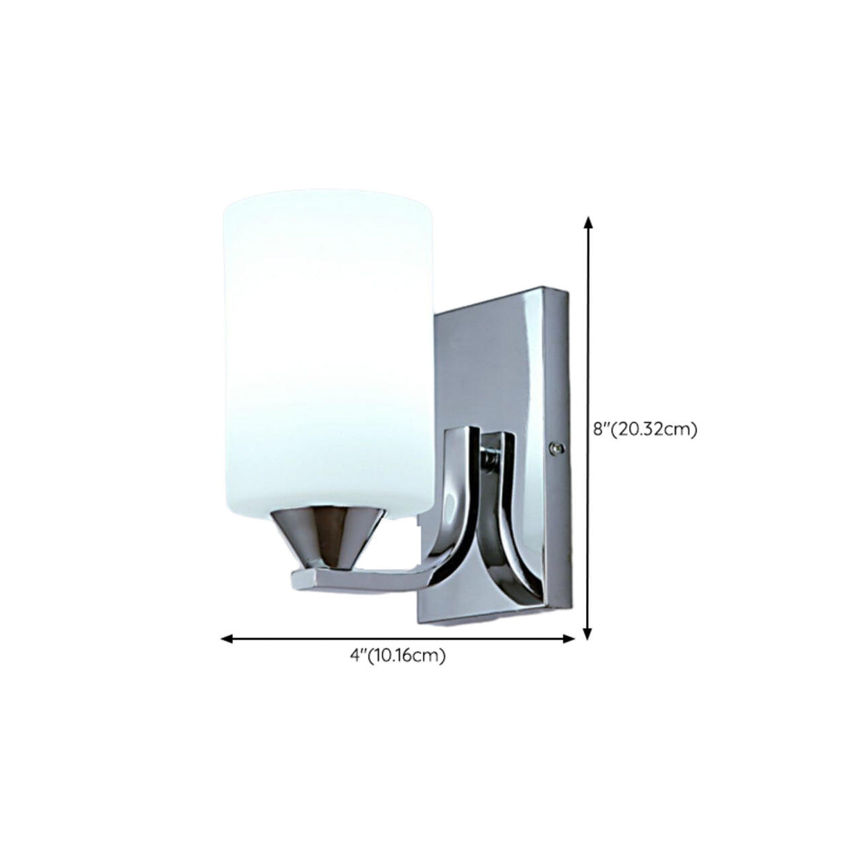 Modern Chrome Frosted Glass Wall Sconce with Switch Image - 13