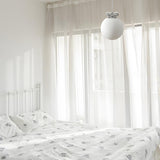 Modern  Chrome Globe White Glass Bedroom Pendant Light Image - 1