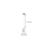 Modern  Chrome Globe White Glass Bedroom Pendant Light #size