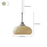 Modern Chrome Simple Glass Dome Drum Pendant Light #size