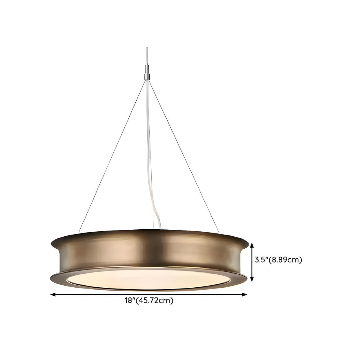 Modern Circle Brass LED Chandelier Adjustable Height 