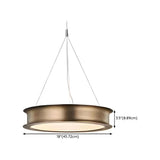 Modern Circle Brass LED Chandelier Adjustable Height #size