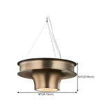 Modern Circle Brass LED Chandelier Adjustable Height Image - 7