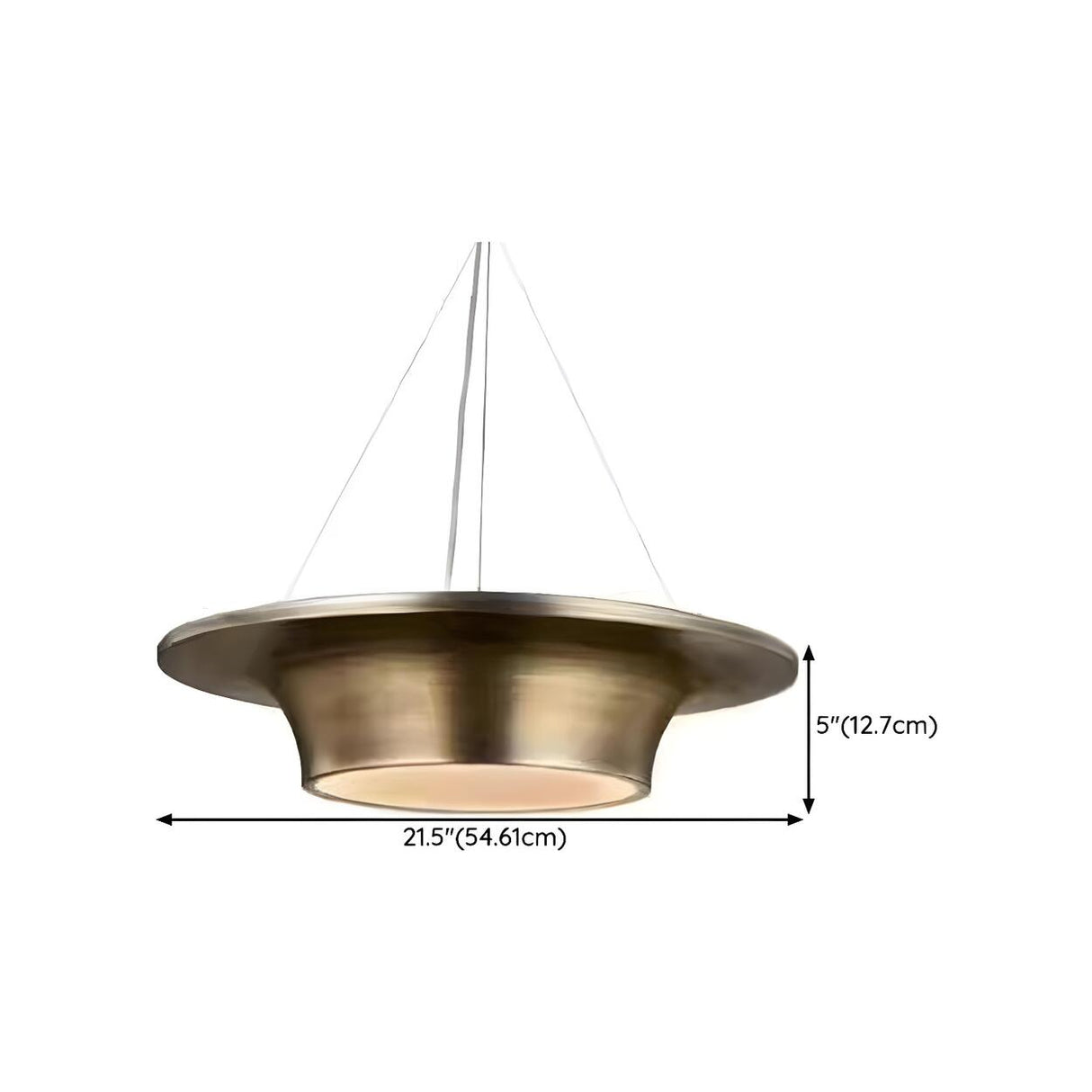 Modern Circle Brass LED Chandelier Adjustable Height Image - 8