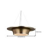 Modern Circle Brass LED Chandelier Adjustable Height Image - 8