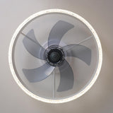 Modern Circle Grey Blade Remote Ceiling Fan with Light Image - 12