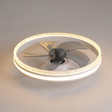 Modern Circle Grey Blade Remote Ceiling Fan with Light Image - 13