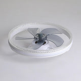 Modern Circle Grey Blade Remote Ceiling Fan with Light Image - 14