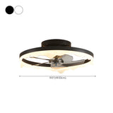 Modern Circle Grey Blade Remote Ceiling Fan with Light Image - 19