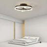 Modern Circle Grey Blade Remote Ceiling Fan with Light Image - 2