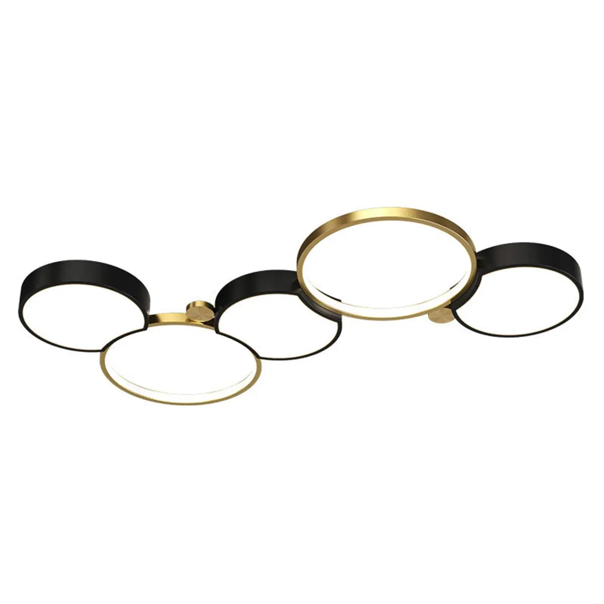 Black Gold Modular Circle LED Flush Mount Ceiling Light Image - 5