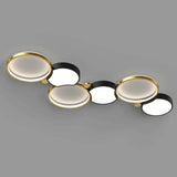 Black Gold Modular Circle LED Flush Mount Ceiling Light Image - 6