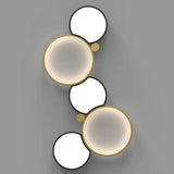 Black Gold Modular Circle LED Flush Mount Ceiling Light Image - 7