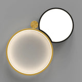 Black Gold Modular Circle LED Flush Mount Ceiling Light Image - 8