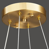 Modern Circle Textured Chandelier LED Adjustable Rod Image - 17