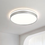 Modern Circle White LED Bulbs Flush Mount Ceiling Light Image - 1