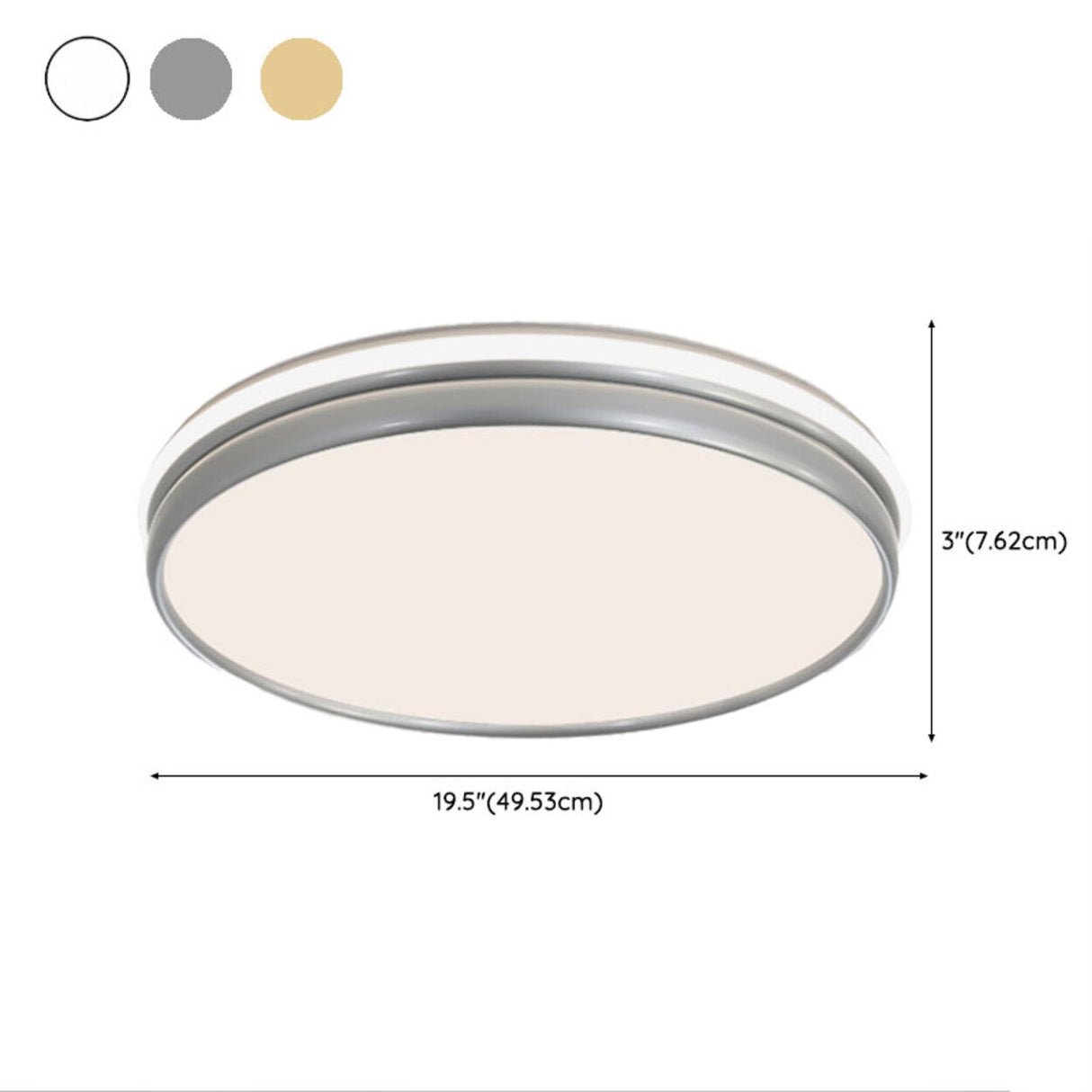 Modern Circle White LED Bulbs Flush Mount Ceiling Light Image - 13