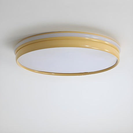 Modern Circle White LED Bulbs Flush Mount Ceiling Light Image - 2