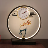 Modern Circle Zen Accent Decor Table Lamp with Clock Image - 10