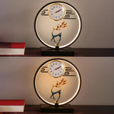 Modern Circle Zen Accent Decor Table Lamp with Clock Image - 17