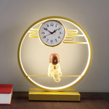 Modern Circle Zen Accent Decor Table Lamp with Clock Image - 2