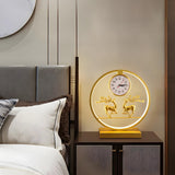 Modern Circle Zen Accent Decor Table Lamp with Clock Image - 5