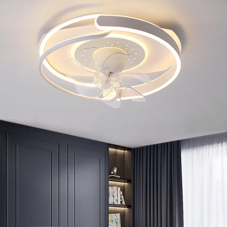 Modern Circular 7 Blades Ceiling Fan with LED Light Image - 2