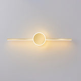 Modern Circular and Linear Gold LED Vanity Light Image - 11