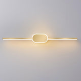 Modern Circular and Linear Gold LED Vanity Light Image - 12