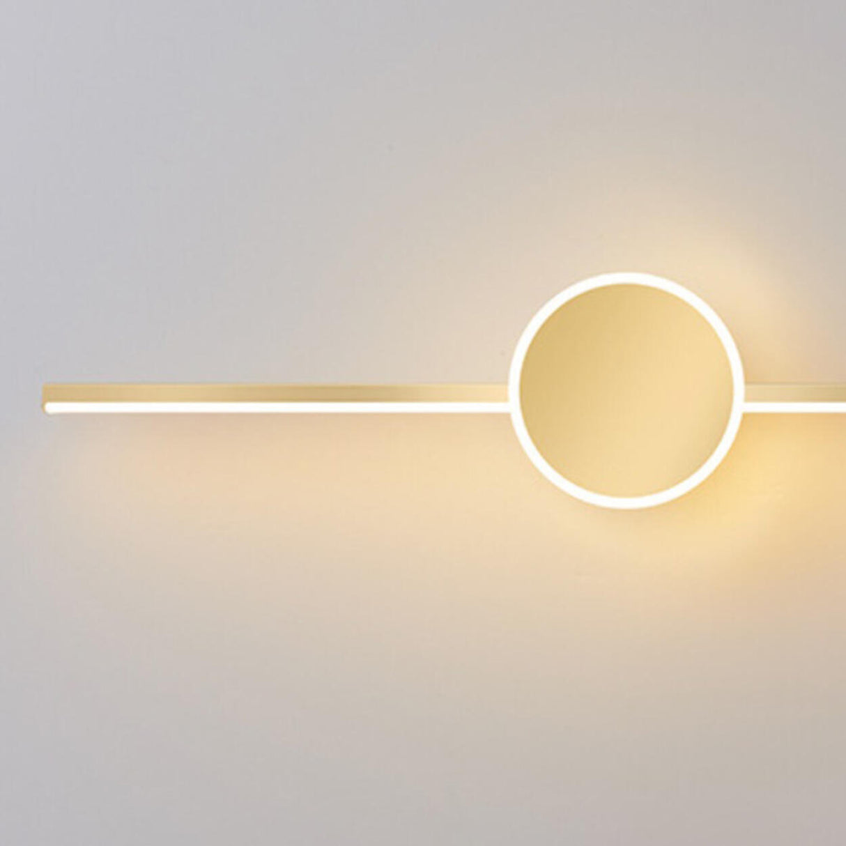 Modern Circular and Linear Gold LED Vanity Light Image - 15