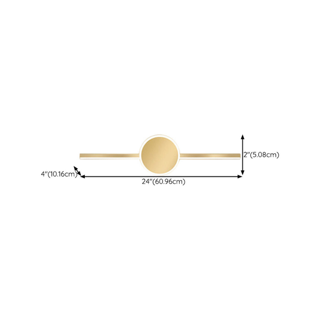 Modern Circular and Linear Gold LED Vanity Light Image - 18