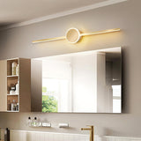 Modern Circular and Linear Gold LED Vanity Light Image - 4