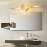 Modern Circular and Linear Gold LED Vanity Light Image - 8