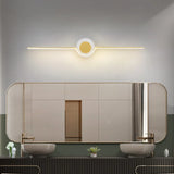 Modern Circular and Linear Metal LED Vanity Light Image - 5