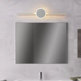 Modern Circular Black Bathroom Vanity Mirror Light Image - 3