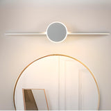 Modern Circular Black Bathroom Vanity Mirror Light Image - 4