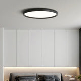 Bedroom Simplistic Black Circular LED Flush Mount Light Image - 4