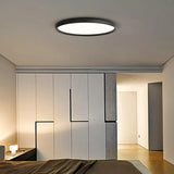 Bedroom Simplistic Black Circular LED Flush Mount Light Image - 6