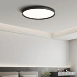 Bedroom Simplistic Black Circular LED Flush Mount Light Image - 7