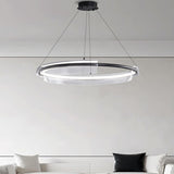 Modern Circular Clear Acrylic LED Pendant Light Chandelier Image - 1