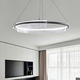 Modern Circular Clear Acrylic LED Pendant Light Chandelier Image - 12