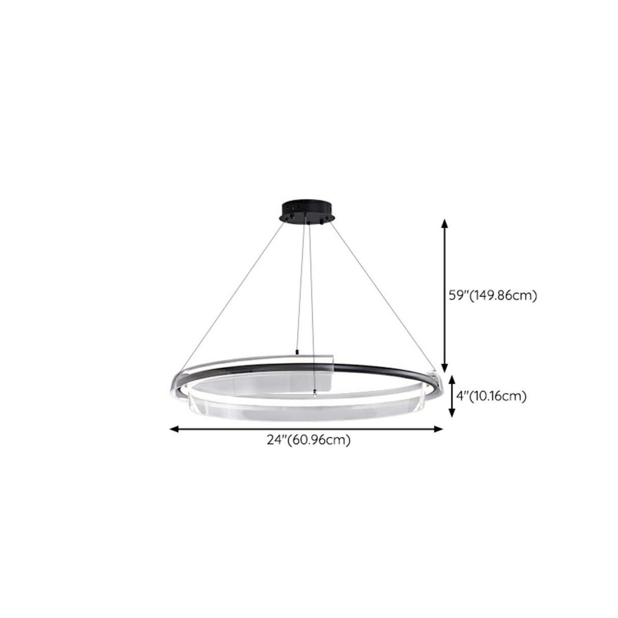 Modern Circular Clear Acrylic LED Pendant Light Chandelier 