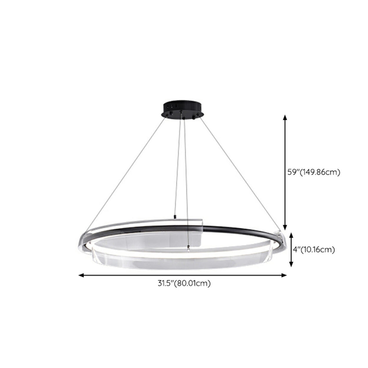 Modern Circular Clear Acrylic LED Pendant Light Chandelier Image - 17