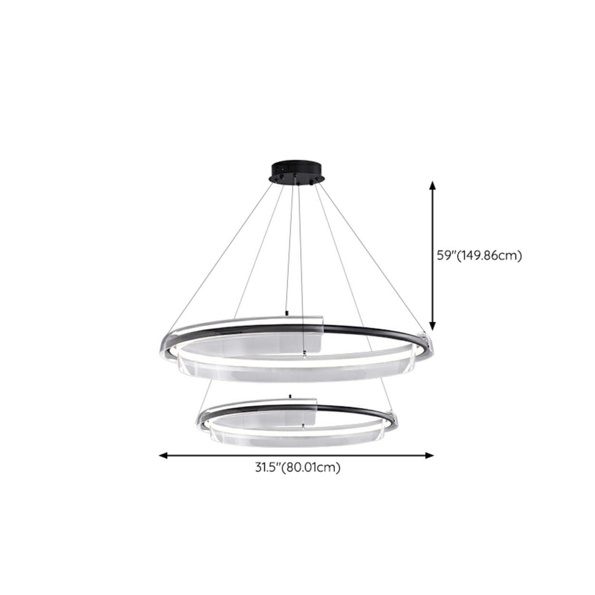 Modern Circular Clear Acrylic LED Pendant Light Chandelier Image - 19