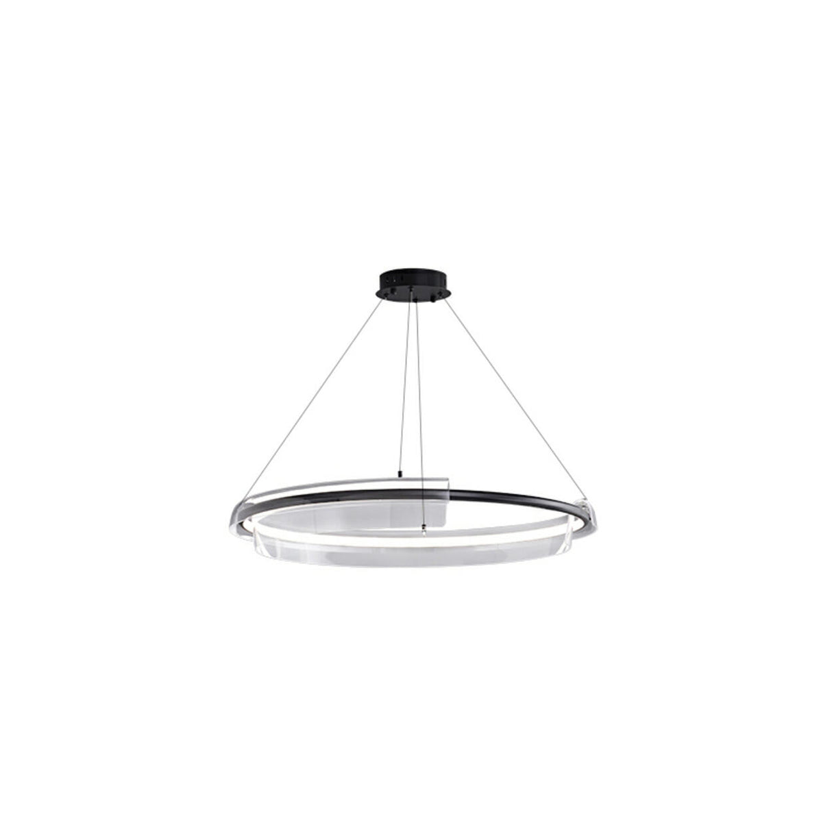 Modern Circular Clear Acrylic LED Pendant Light Chandelier Image - 5