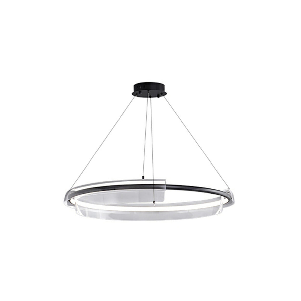 Modern Circular Clear Acrylic LED Pendant Light Chandelier Image - 6