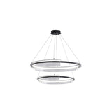 Modern Circular Clear Acrylic LED Pendant Light Chandelier Image - 7