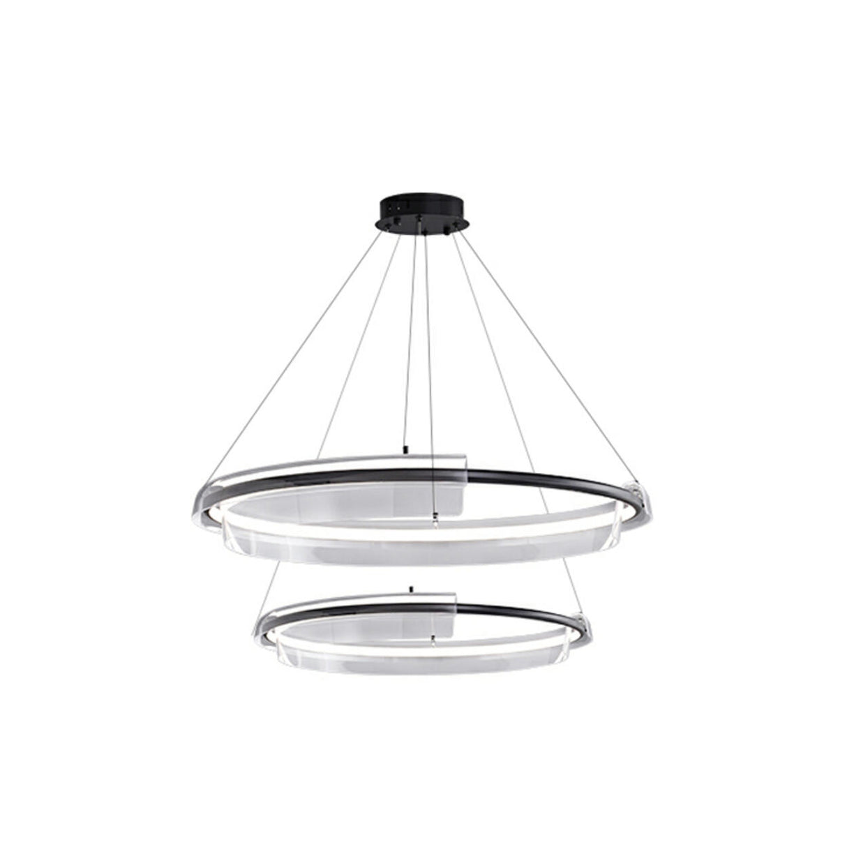 Modern Circular Clear Acrylic LED Pendant Light Chandelier Image - 8