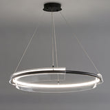 Modern Circular Clear Acrylic LED Pendant Light Chandelier Image - 9